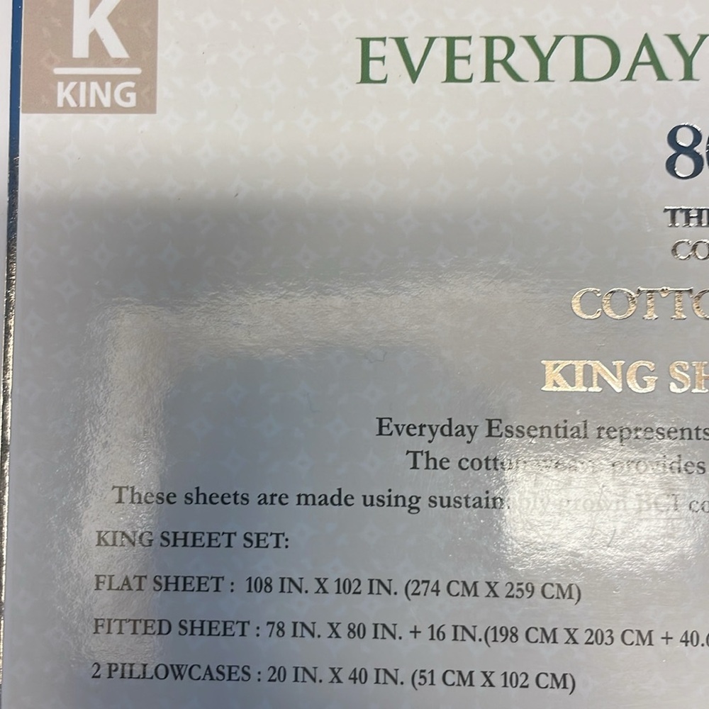 King sheet set - Picture 2 of 4